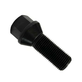 Czarna śruba M14 x 1,25 x 28 mm klucz 17 stożek Ocynk