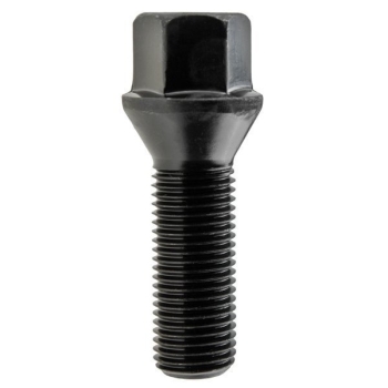 Czarna śruba M14 x 1,25 x 35 mm klucz 17 stożek czarna