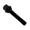 Czarna śruba M12 x 1,25 x 55 mm klucz 17 stożek Ocynk