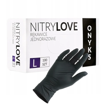 RĘKAWICZKI NITRYLOWE CZARNE ONYX L  100szt.